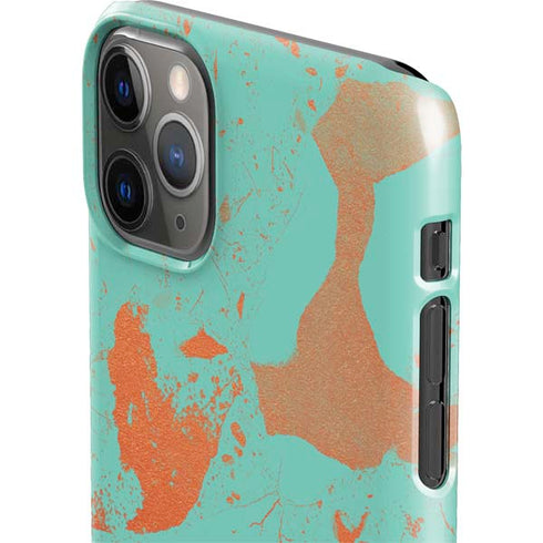 Turquoise and Orange Marble iPhone 11 Pro Max Lite Case
