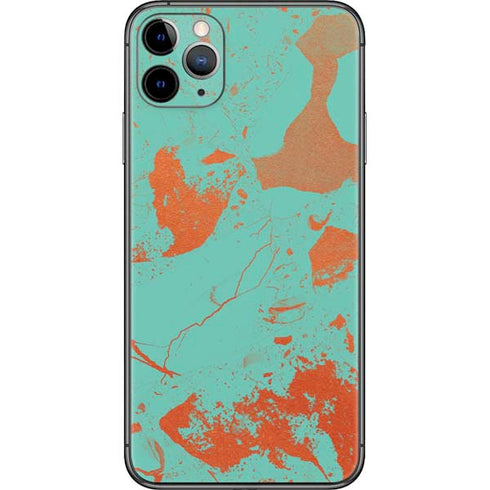 Turquoise and Orange Marble iPhone 11 Pro Max Skin