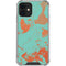Turquoise and Orange Marble iPhone 12 Clear Case