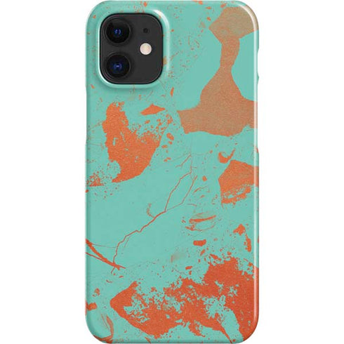 Turquoise and Orange Marble iPhone 12 Mini Lite Case