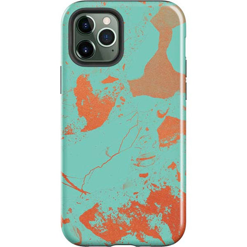 Turquoise and Orange Marble iPhone 12 Pro Max Impact Case