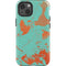 Turquoise and Orange Marble iPhone 13 Impact Case