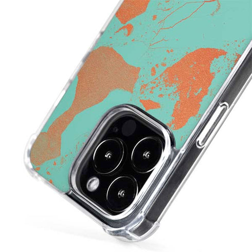 Turquoise and Orange Marble iPhone 13 Pro MagSafe Case