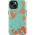 Turquoise and Orange Marble iPhone 15 Plus Impact Case