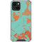 Turquoise and Orange Marble iPhone 14 Plus Clear Case