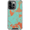Turquoise and Orange Marble iPhone 14 Pro Clear Case