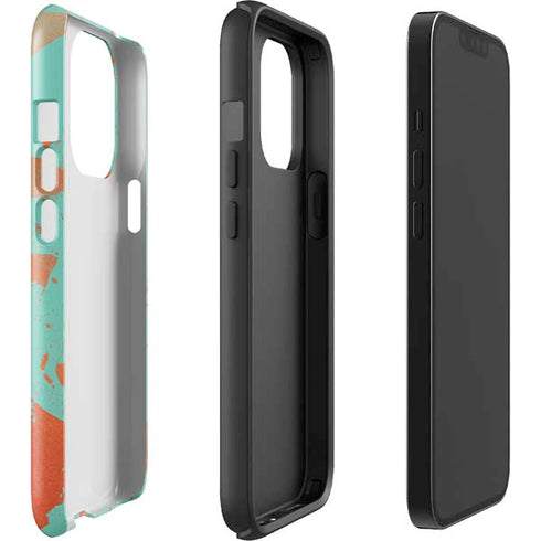 Turquoise and Orange Marble iPhone 15 Pro Impact Case