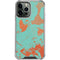 Turquoise and Orange Marble iPhone 15 Pro Max Clear Case