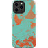 Turquoise and Orange Marble iPhone 15 Pro Max Impact Case