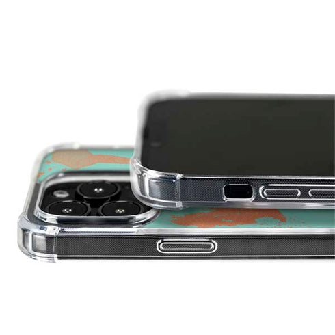Turquoise and Orange Marble iPhone 15 Pro Max MagSafe Case
