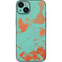 Turquoise and Orange Marble iPhone 14 Skin