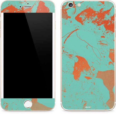 Turquoise and Orange Marble iPhone 6/6s Plus Skin