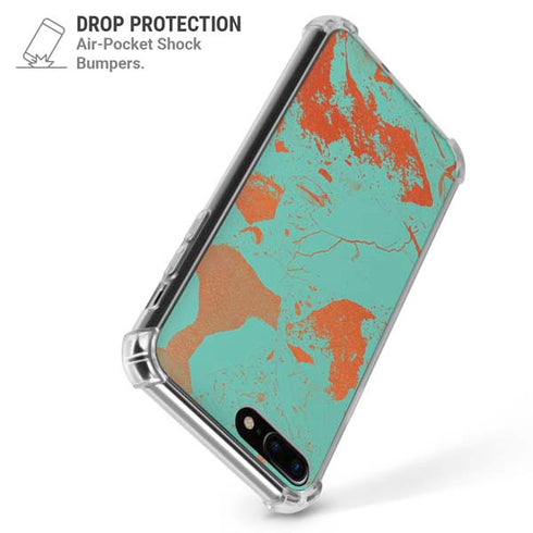Turquoise and Orange Marble iPhone 7/8 Plus Clear Case