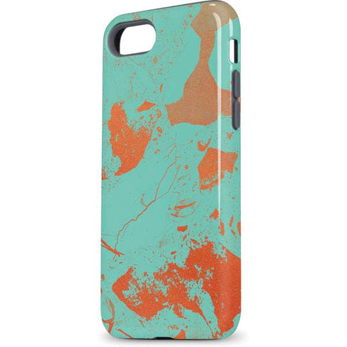 Turquoise and Orange Marble iPhone 8 Pro Case