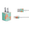 Turquoise and Orange Marble iPhone Charger (5W USB) Skin