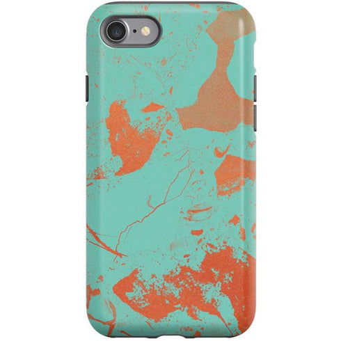 Turquoise and Orange Marble iPhone SE (2nd & 3rd Gen) Pro Case