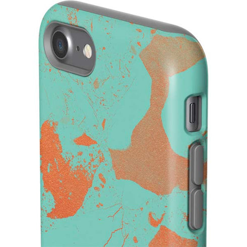 Turquoise and Orange Marble iPhone SE (2nd & 3rd Gen) Pro Case
