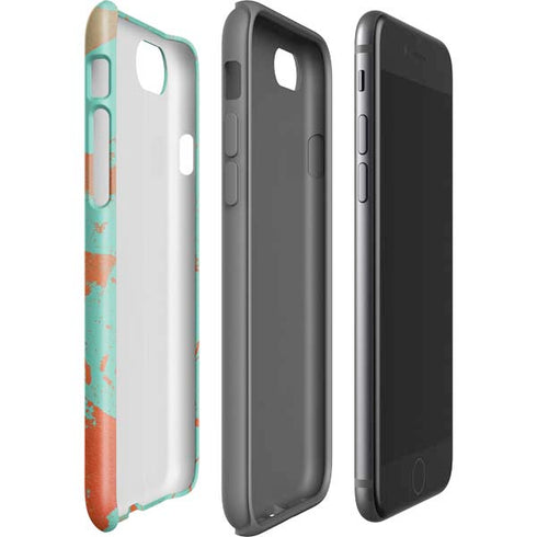 Turquoise and Orange Marble iPhone SE (2nd & 3rd Gen) Pro Case
