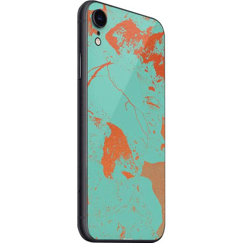 Turquoise and Orange Marble iPhone SE (2nd & 3rd Gen) Skin