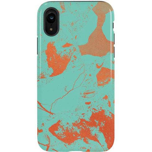 Turquoise and Orange Marble iPhone XR Pro Case