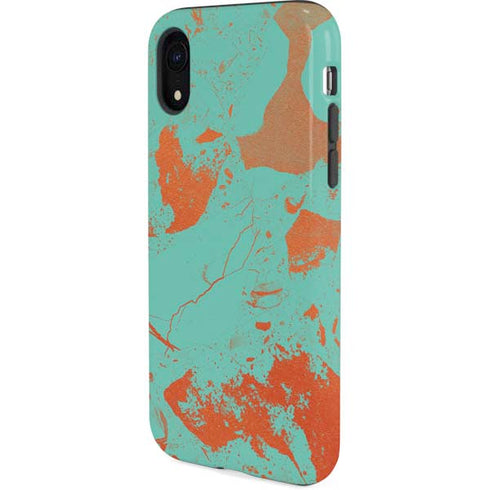 Turquoise and Orange Marble iPhone XR Pro Case