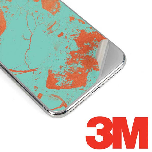 Turquoise and Orange Marble iPhone XS Max Skin