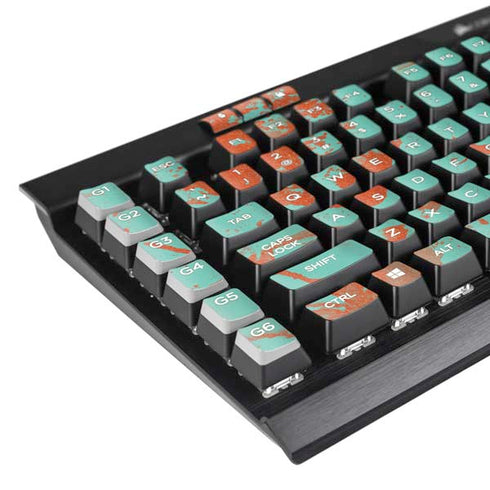 Turquoise and Orange Marble K95 RGB PLATINUM Mechanical Gaming Keyboard Skin