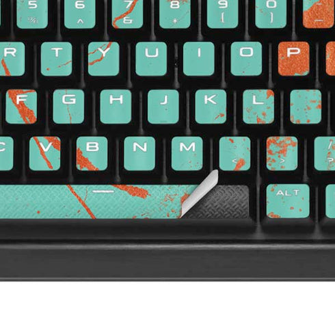 Turquoise and Orange Marble K95 RGB PLATINUM Mechanical Gaming Keyboard Skin