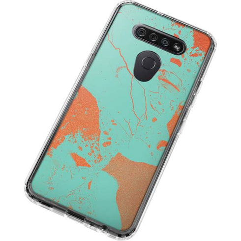 Turquoise and Orange Marble LG K51/Q51 Clear Case