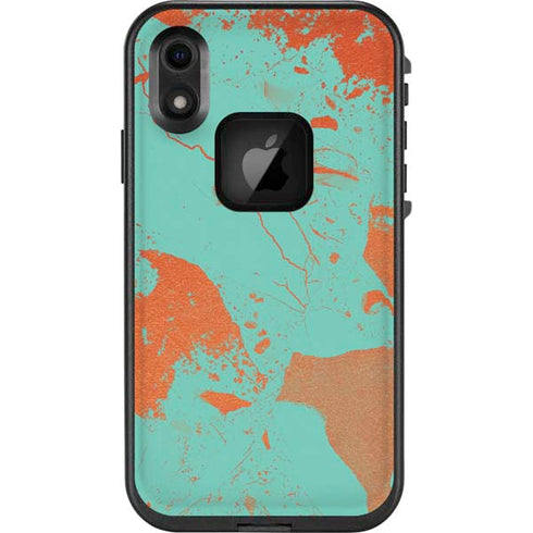 Turquoise and Orange Marble LifeProof Fre iPhone Skin
