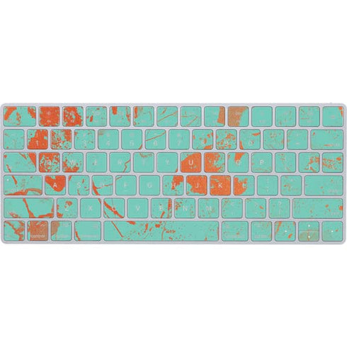 Turquoise and Orange Marble Magic Keyboard Skin