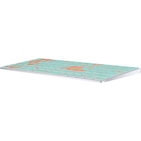 Turquoise and Orange Marble Magic Keyboard Skin