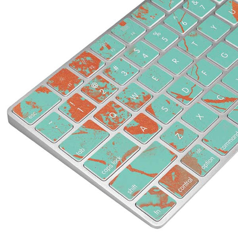 Turquoise and Orange Marble Magic Keyboard Skin