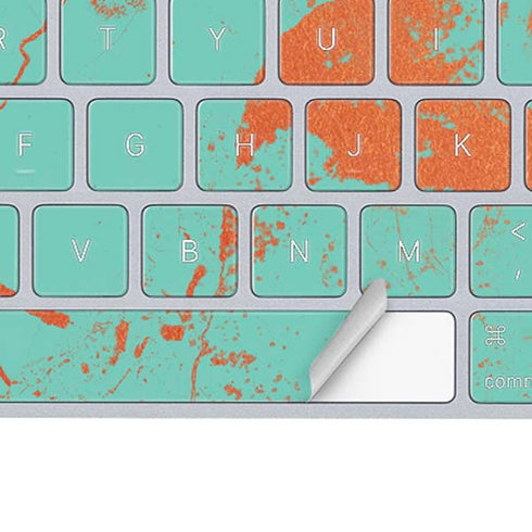 Turquoise and Orange Marble Magic Keyboard Skin