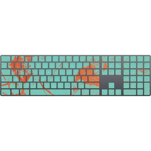 Turquoise and Orange Marble Magic Keyboard with Numeric Keypad Skin