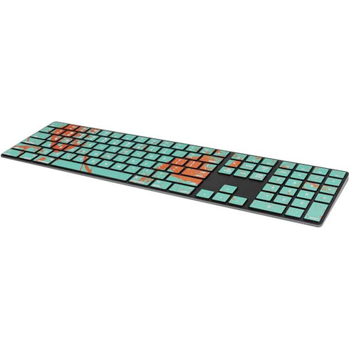 Turquoise and Orange Marble Magic Keyboard with Numeric Keypad Skin