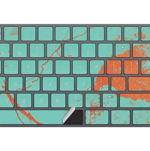 Turquoise and Orange Marble Magic Keyboard with Numeric Keypad Skin