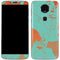 Turquoise and Orange Marble Moto E5 Plus Skin