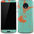 Turquoise and Orange Marble Moto G6 Skin