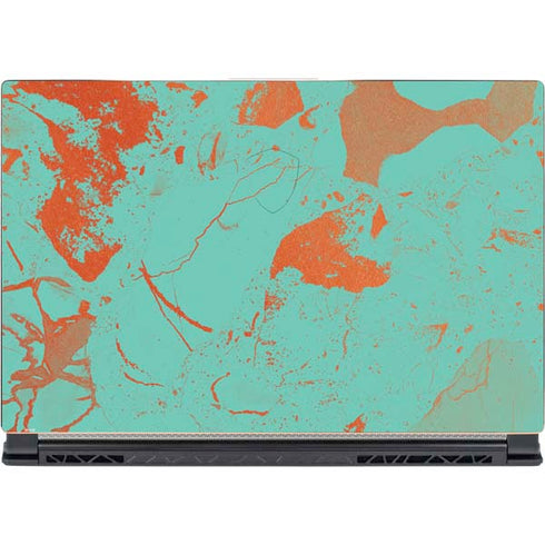 Turquoise and Orange Marble MSI GS65 Stealth Laptop Skin