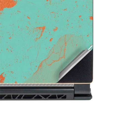 Turquoise and Orange Marble MSI GS65 Stealth Laptop Skin