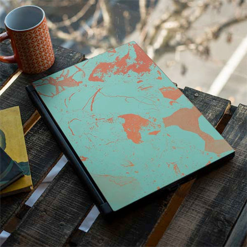 Turquoise and Orange Marble MSI GS65 Stealth Laptop Skin