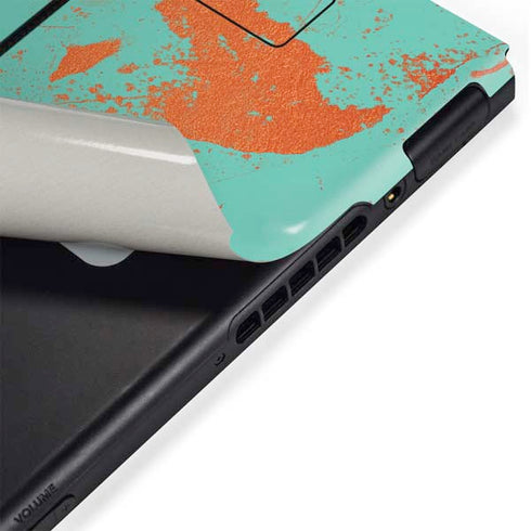 Turquoise and Orange Marble Nintendo Switch Bundle Skin