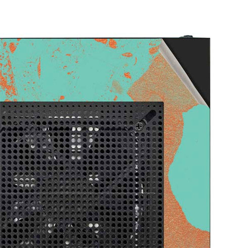 Turquoise and Orange Marble NZXT H510 Compact ATX Mid-Tower Case Skin