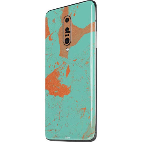Turquoise and Orange Marble OnePlus 7 Pro Skin