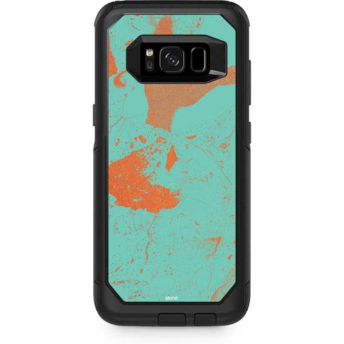 Turquoise and Orange Marble Otterbox Commuter Galaxy Skin