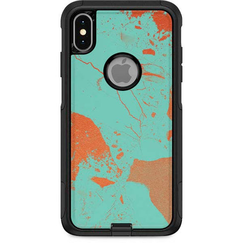 Turquoise and Orange Marble Otterbox Commuter iPhone Skin