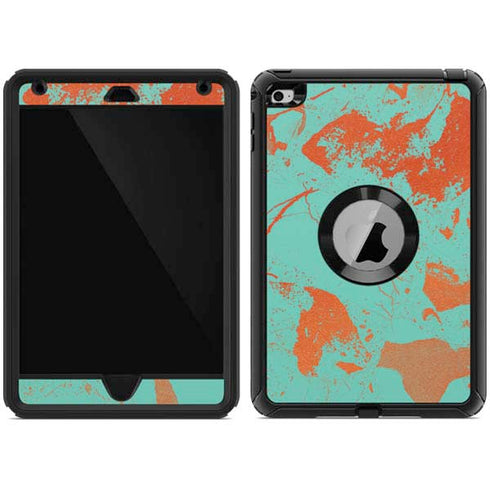 Turquoise and Orange Marble Otterbox Defender iPad Skin