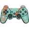 Turquoise and Orange Marble PS3 Dual Shock wireless controller Skin