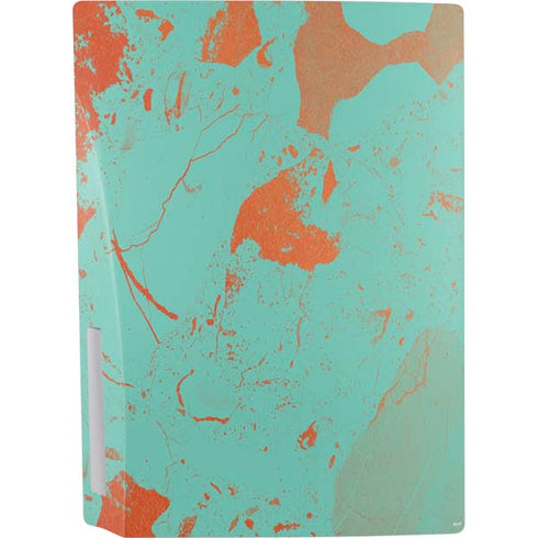 Turquoise and Orange Marble PS5 Bundle Skin